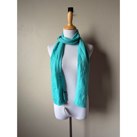 NWT Talbots Blue 100% Cashmere Scarf- DAMAGED - Picture 5 of 12